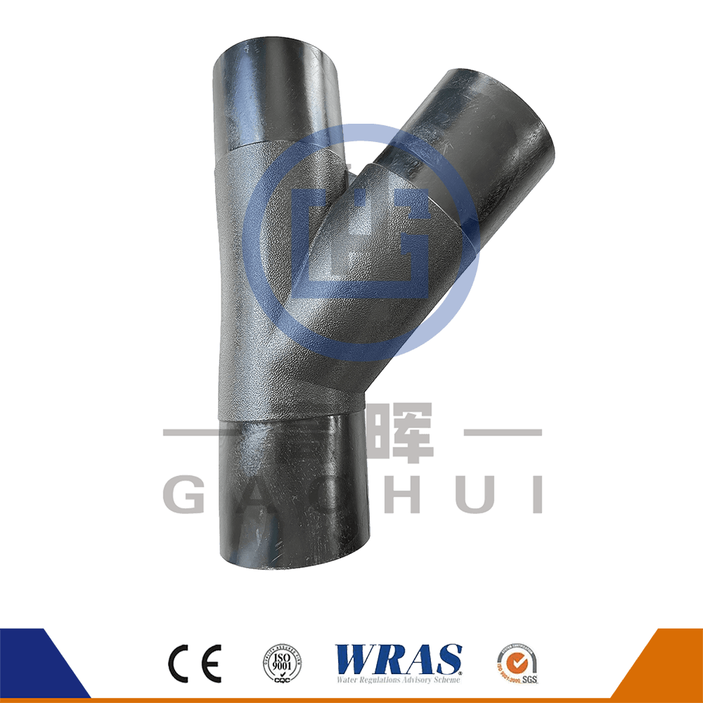 Material Virgem de Hdpe Butt Fusion Wye Tee lateral Tee 45 graus y Branch para tubo de água