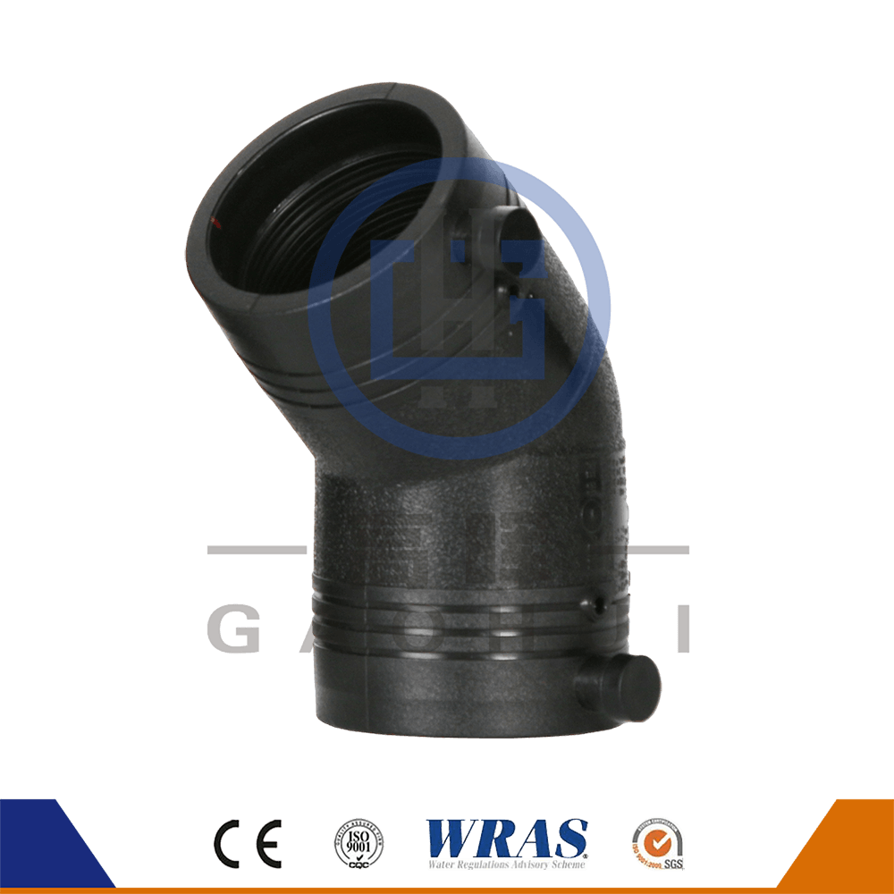 HDPE Molded Electro Fusion 45 graus Bend para abastecimento de água HDPE Molded Electro Fusion 45 graus Bend para abastecimento de água