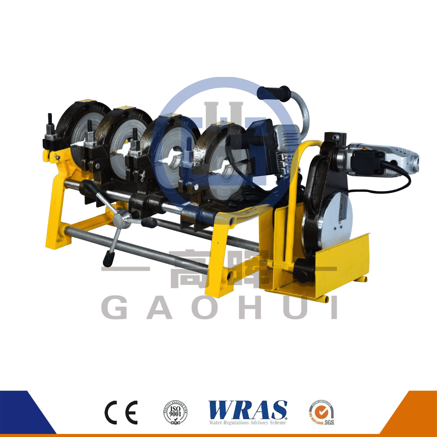 Máquina de soldagem de fusão de fusão de bumbum de plástico HDPE manual de hdpe gf-160-4m/gf-200-4m